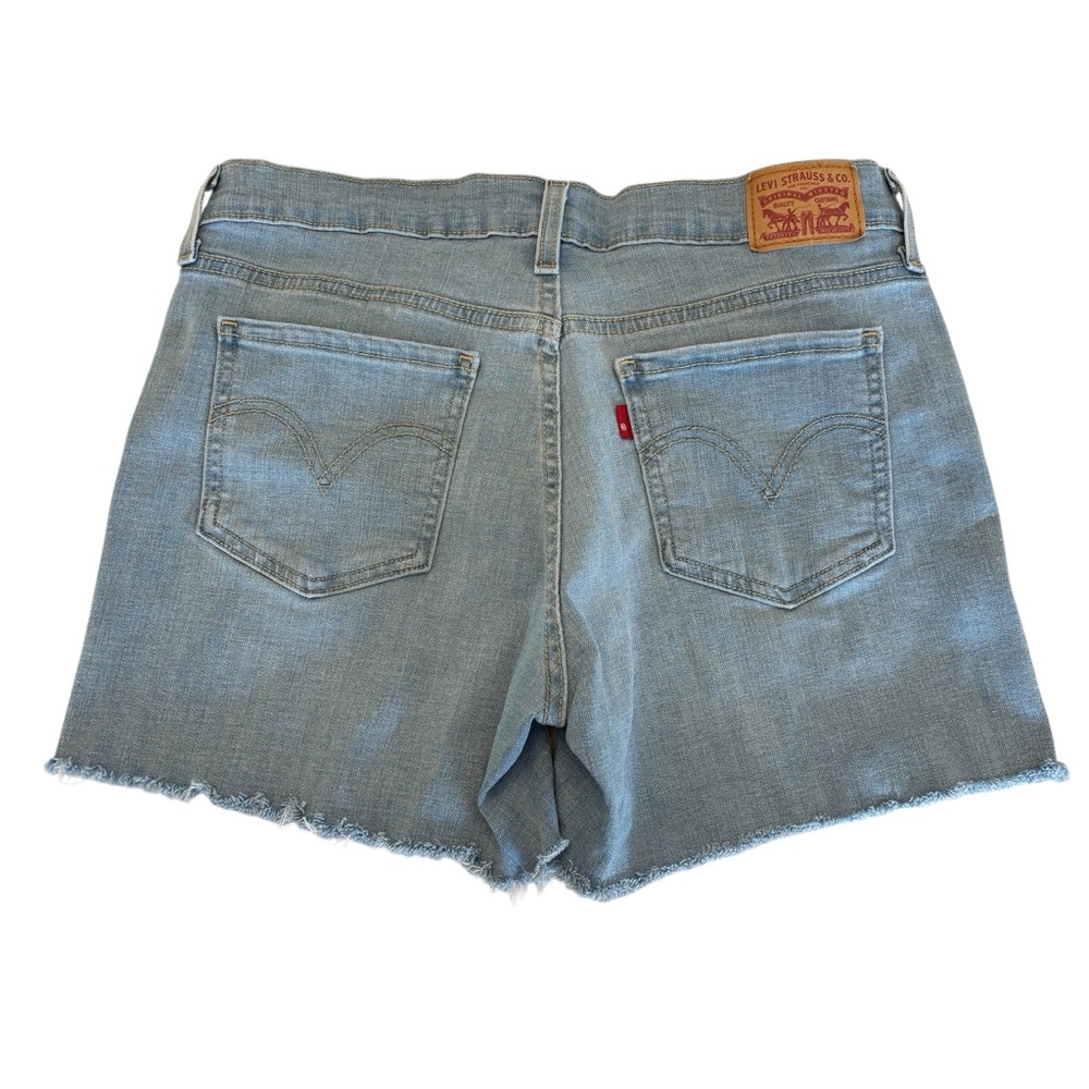 Levi ’s Jean Shorts mid length 4" mid rise Blue Denim Stretch Casual 29 levis
